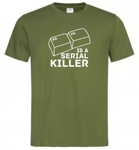 Чоловіча футболка Alt F4 - serial killer Оливковий фото