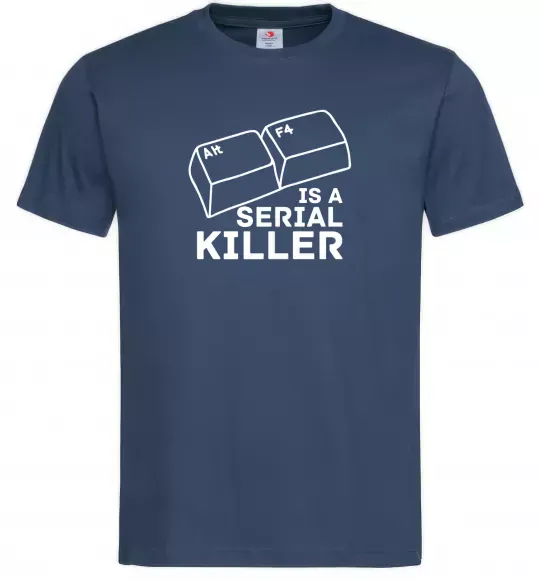 Чоловіча футболка Alt F4 - serial killer Темно-синій фото