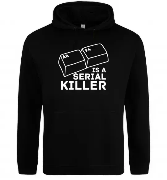 Женская толстовка (худи) Alt F4 - serial killer Черный фото