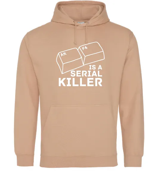 Женская толстовка (худи) Alt F4 - serial killer Песочный фото