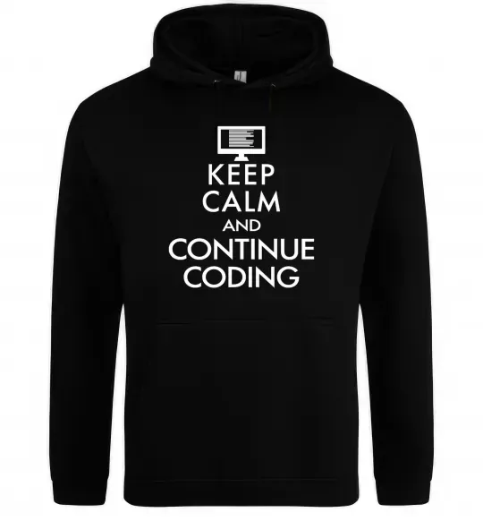 Жіноча толстовка (худі) Keep calm and continue coding Чорний фото