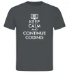 Мужская футболка Keep calm and continue coding Графит Мужская футболка Keep calm and continue coding Графит фото