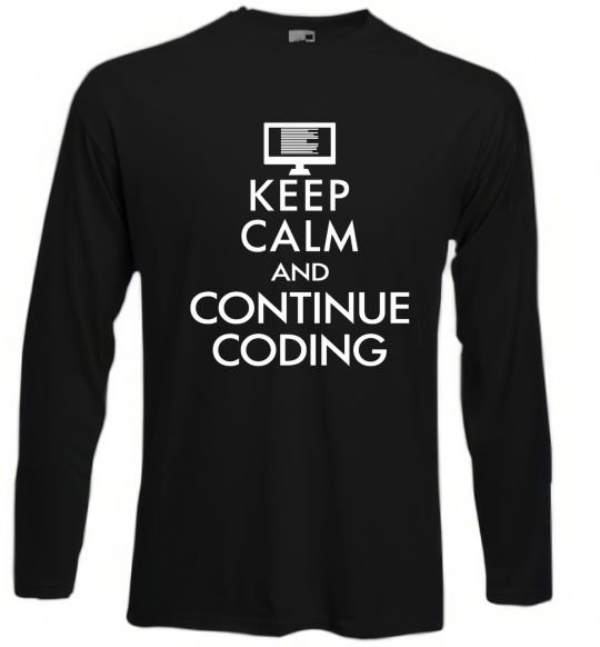 Реглан Keep calm and continue coding Чорний фото