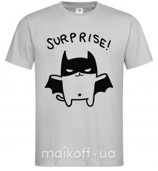 Мужская футболка Bat cat Серый фото