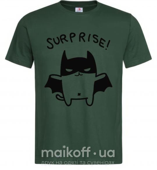 Мужская футболка Bat cat Темно-зеленый фото