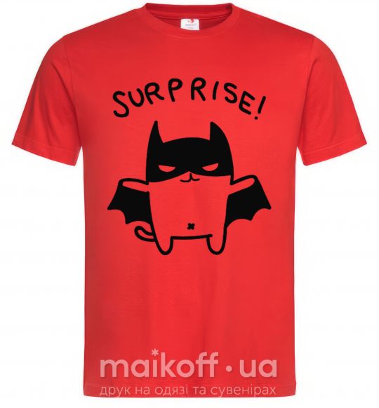 Мужская футболка Bat cat Красный фото