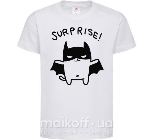 Дитяча футболка Bat cat Білий фото