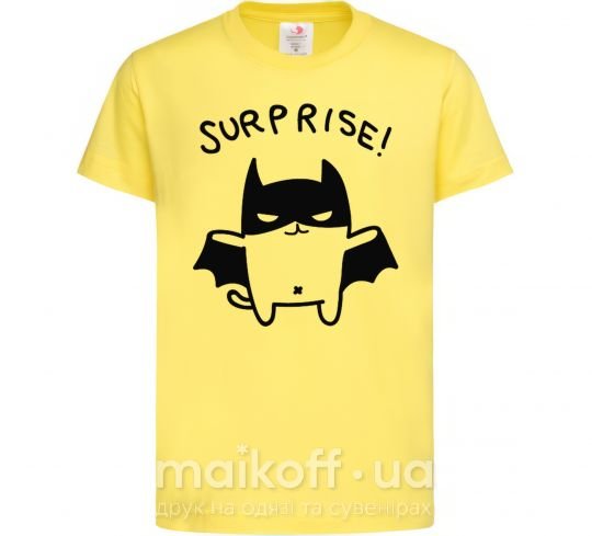 Дитяча футболка Bat cat Лимонний фото