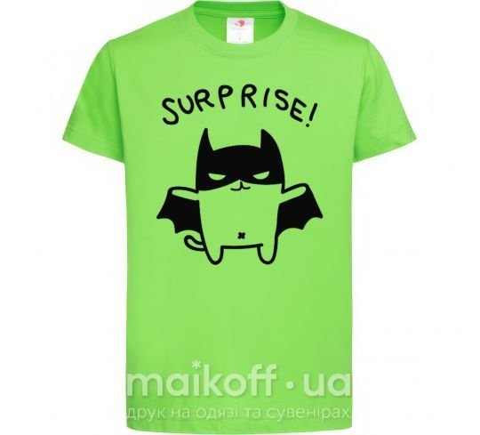Дитяча футболка Bat cat Лаймовий фото
