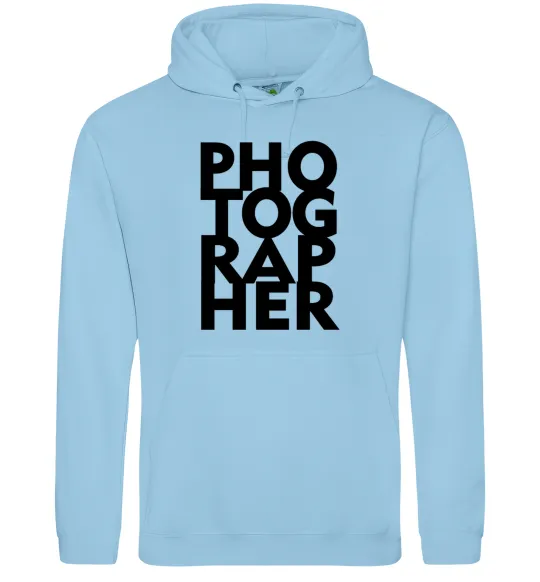 Мужская толстовка (худи) Photographer Голубой фото