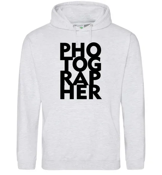 Жіноча толстовка (худі) Photographer Сірий меланж фото