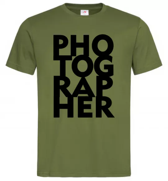 Мужская футболка Photographer Оливковый фото
