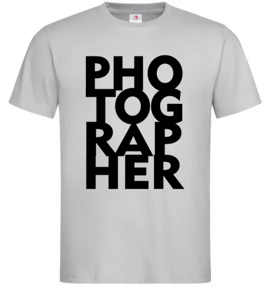 Мужская футболка Photographer Серый фото