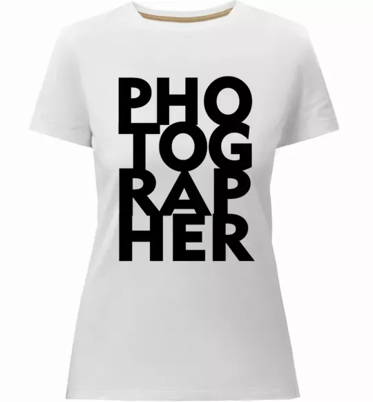 Женская премиум футболка Photographer Белый фото