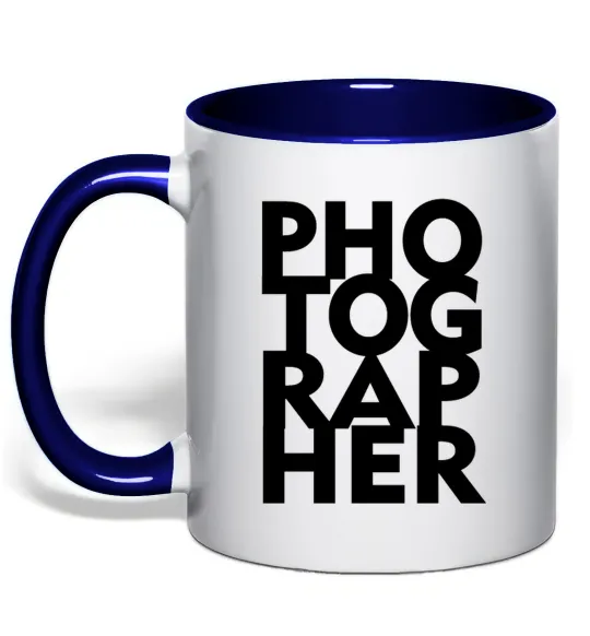 Чашка с цветной ручкой Photographer Глубокий темно-синий фото