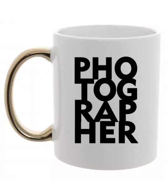 Чашка с цветной ручкой Photographer Золото фото