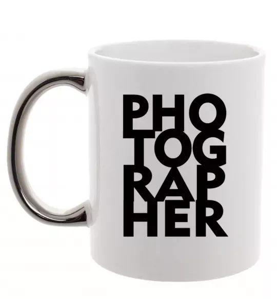 Чашка с цветной ручкой Photographer Серебро фото