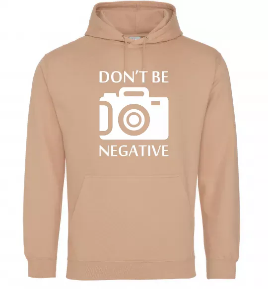 Чоловіча толстовка (худі) Don't be negative Пісочний фото