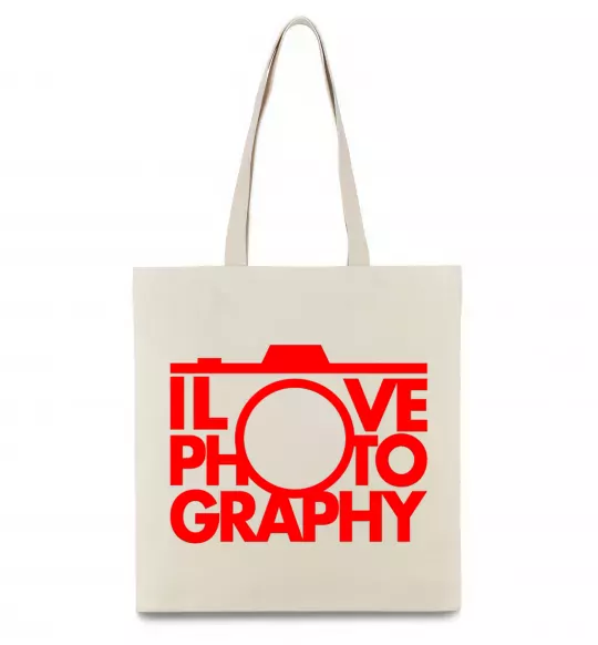 Эко-сумка I love photography Бежевый фото