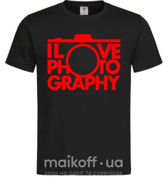 Чоловіча футболка I love photography Чорний фото