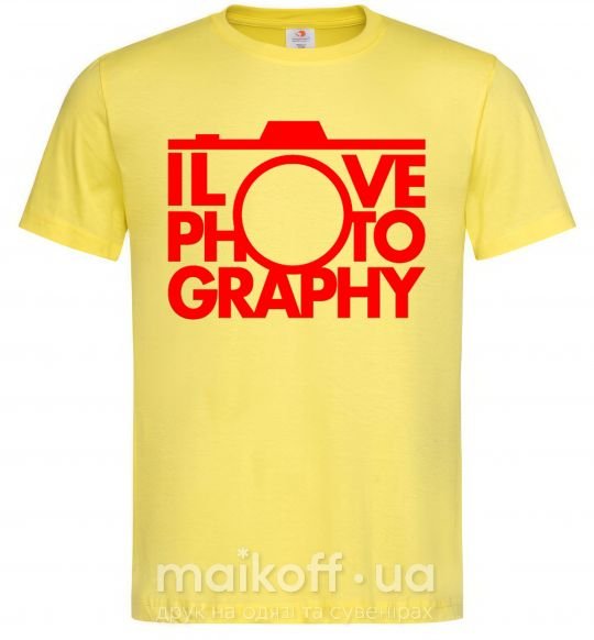 Мужская футболка I love photography Лимонный фото
