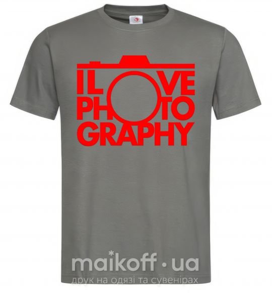 Мужская футболка I love photography Графит фото