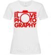 Женская футболка I love photography Белый фото
