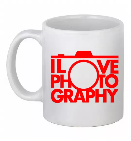 Чашка керамическая I love photography Белый фото