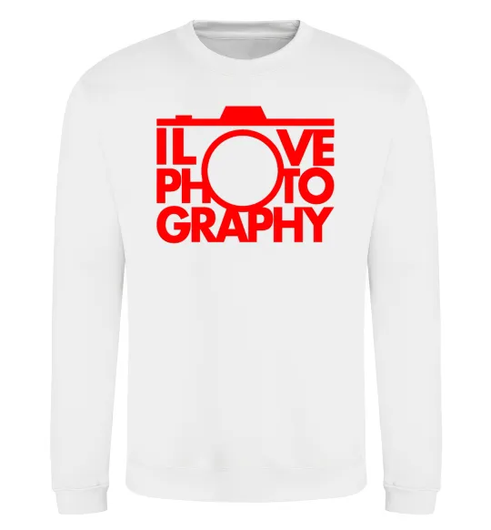 Свитшот I love photography Белый фото