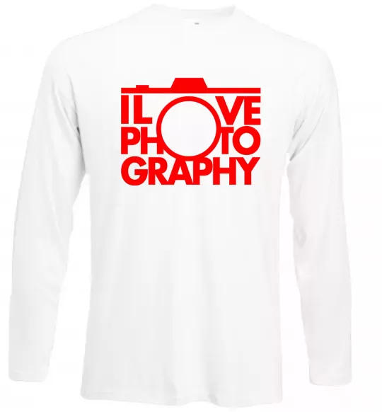 Лонгслів I love photography Білий фото