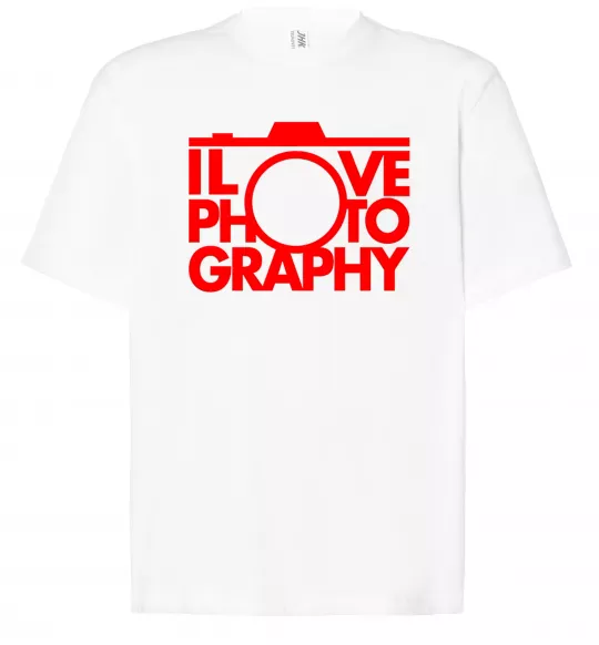 Футболка Оверсайз I love photography Білий фото