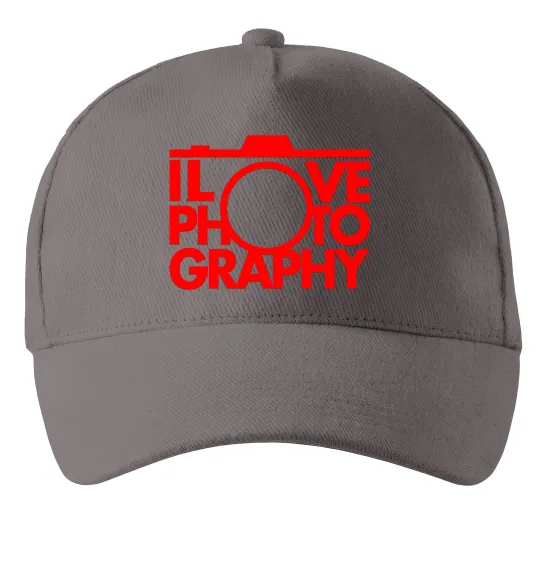 Кепка I love photography Серый фото