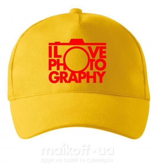 Кепка I love photography Сонячно жовтий фото