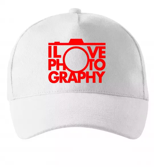 Кепка I love photography Білий фото