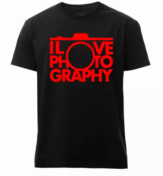 Мужская премиум футболка I love photography Черный фото