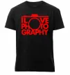 Мужская премиум футболка I love photography Черный фото