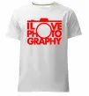 Мужская премиум футболка I love photography Белый фото