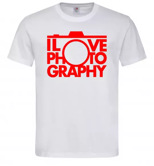 Мужская футболка I love photography Белый фото