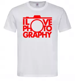 Мужская футболка I love photography Белый фото