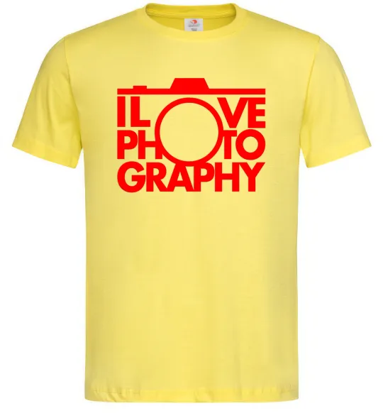 Мужская футболка I love photography Лимонный фото