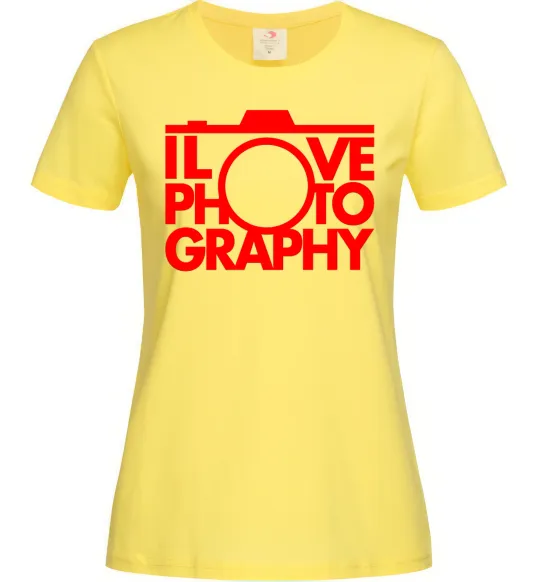 Женская футболка I love photography Лимонный фото