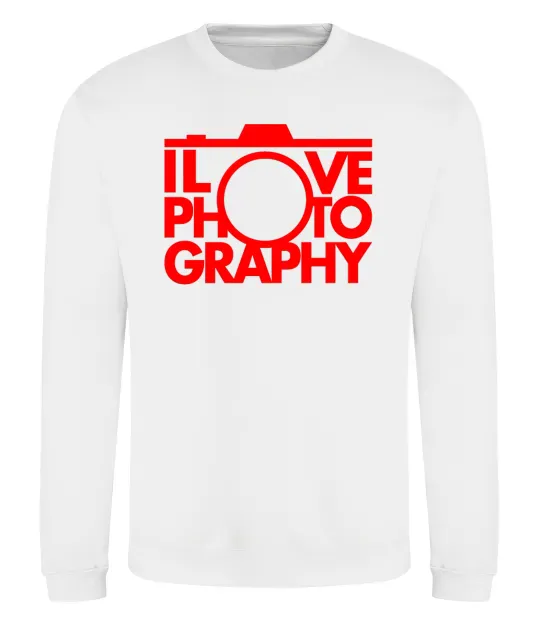 Світшот I love photography Білий фото