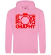 Чоловіча толстовка (худі) I love photography Рожевий Чоловіча толстовка (худі) I love photography Рожевий фото