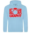 Чоловіча толстовка (худі) I love photography Блакитний Чоловіча толстовка (худі) I love photography Блакитний фото