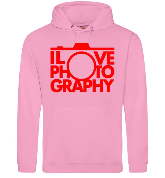 Жіноча толстовка (худі) I love photography Рожевий фото