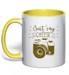Чашка з кольоровою ручкою Just say cheese Лимонний Чашка з кольоровою ручкою Just say cheese Лимонний фото