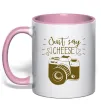 Чашка с цветной ручкой Just say cheese Нежно розовый фото