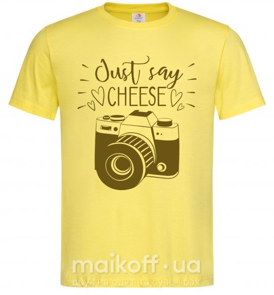 Чоловіча футболка Just say cheese Лимонний фото