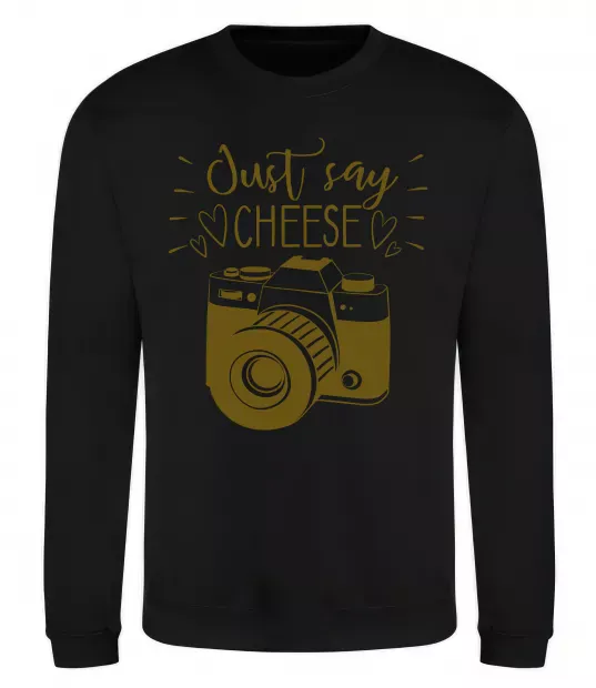 Свитшот Just say cheese Черный фото