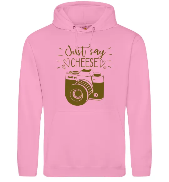 Жіноча толстовка (худі) Just say cheese Рожевий фото